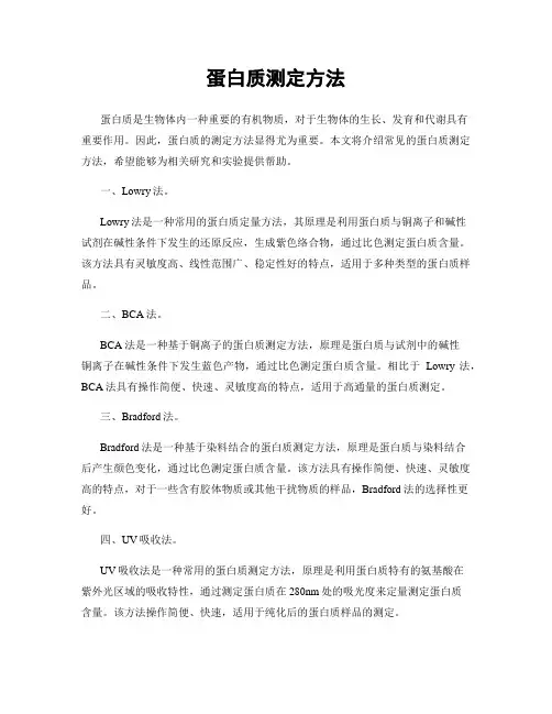 蛋白质测定方法