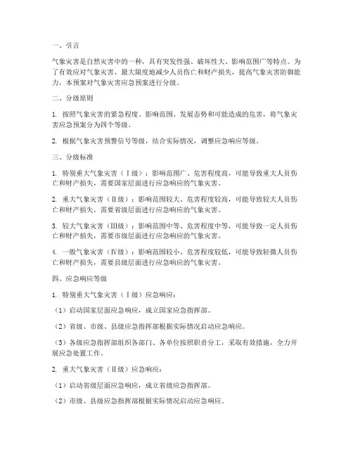 气象灾害应急预案分级