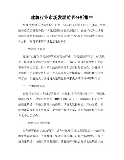 建筑行业市场发展前景分析报告