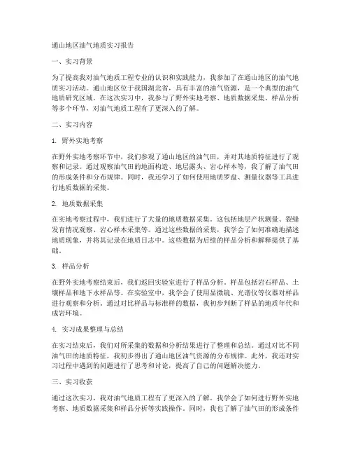 通山地区油气地质实习报告