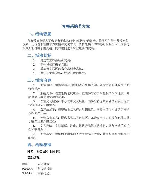 青梅采摘节方案