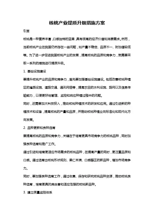 核桃产业提质升级措施方案