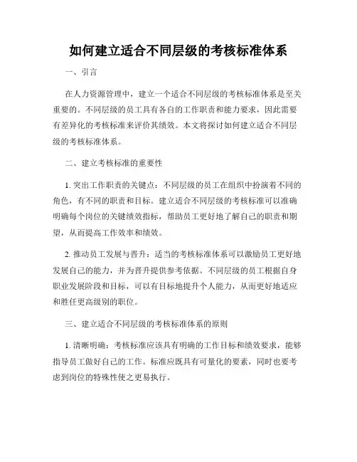 如何建立适合不同层级的考核标准体系