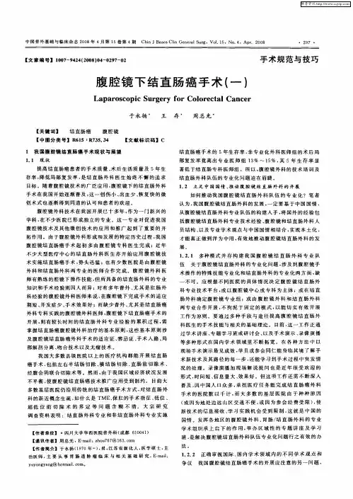 腹腔镜下结直肠癌手术(一)