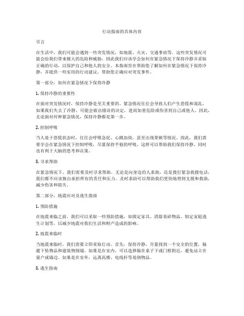 行动指南的具体内容
