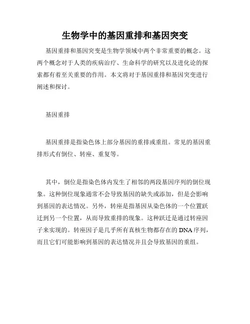 生物学中的基因重排和基因突变