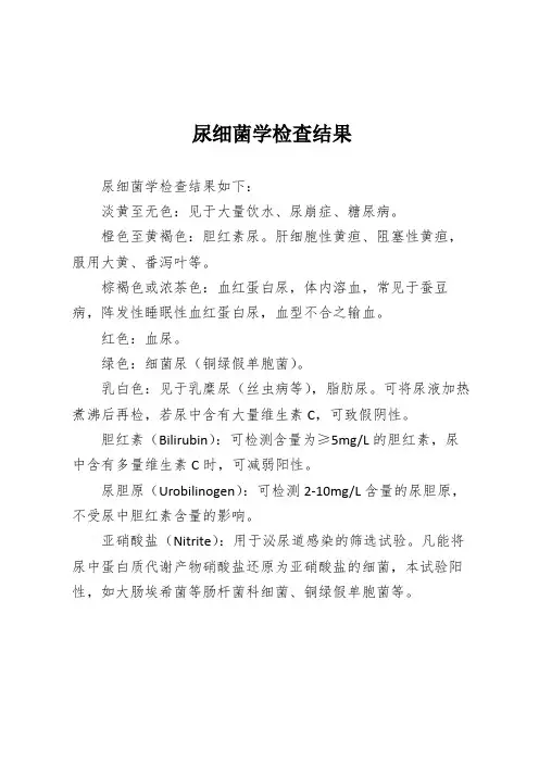 尿细菌学检查结果