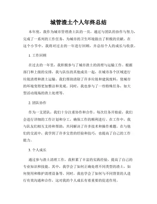 城管渣土个人年终总结