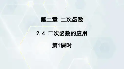 2.4 二次函数的应用 第1课时 课件(共14张PPT) 初中数学北师版九年级下册