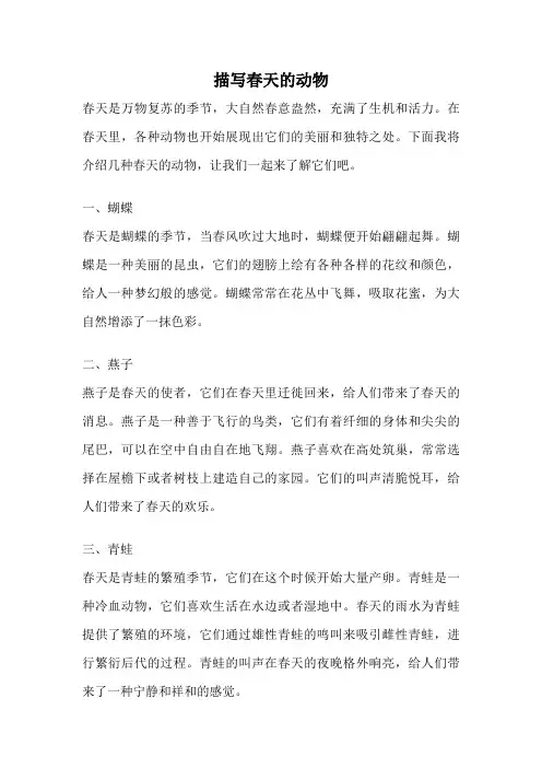 描写春天的动物