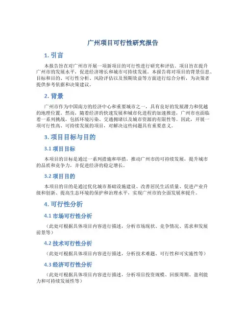广州项目可行性研究报告