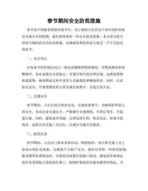 春节期间安全防范措施