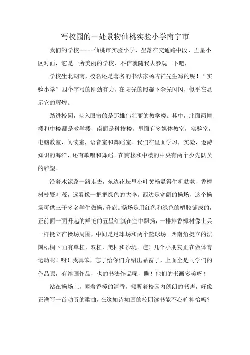 写校园的一处景物仙桃实验小学南宁市