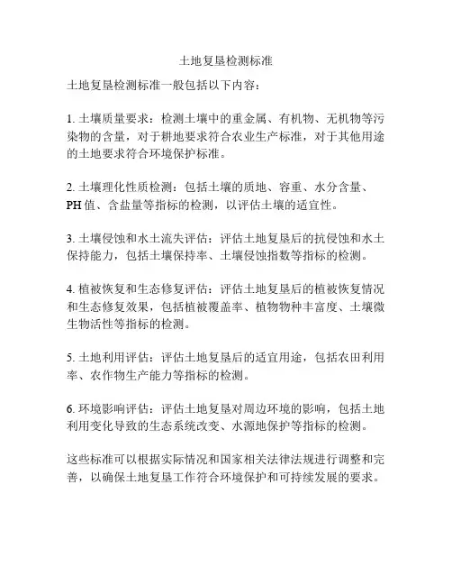 土地复垦检测标准