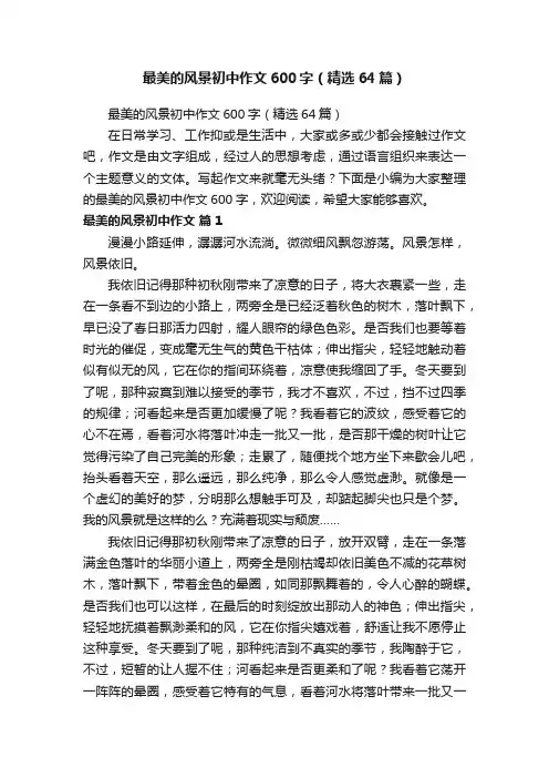 最美的风景初中作文600字（精选64篇）