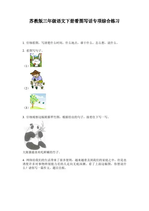 苏教版三年级语文下册看图写话专项综合练习