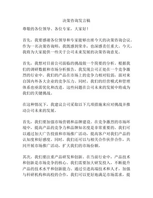 决策咨询发言稿