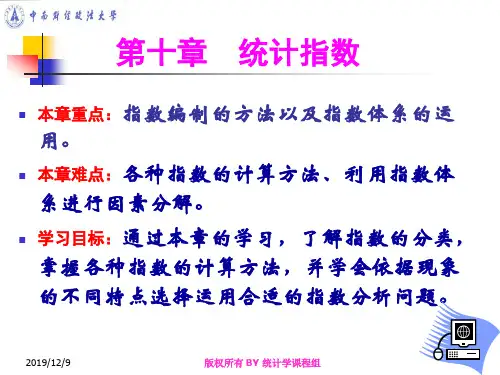 统计 统计指数 优质课件