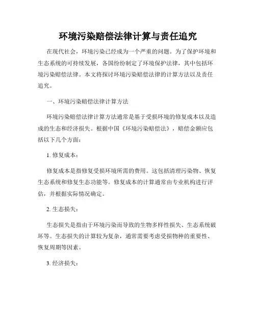环境污染赔偿法律计算与责任追究