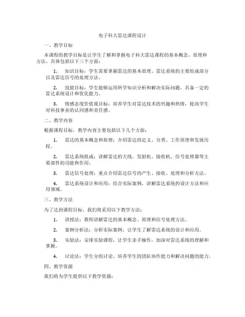 电子科大雷达课程设计