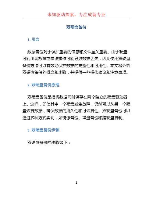 双硬盘备份
