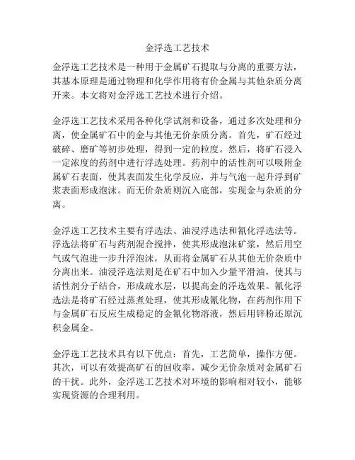 金浮选工艺技术