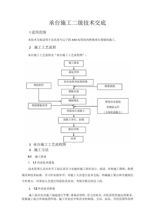 铁路项目承台二级技术交底