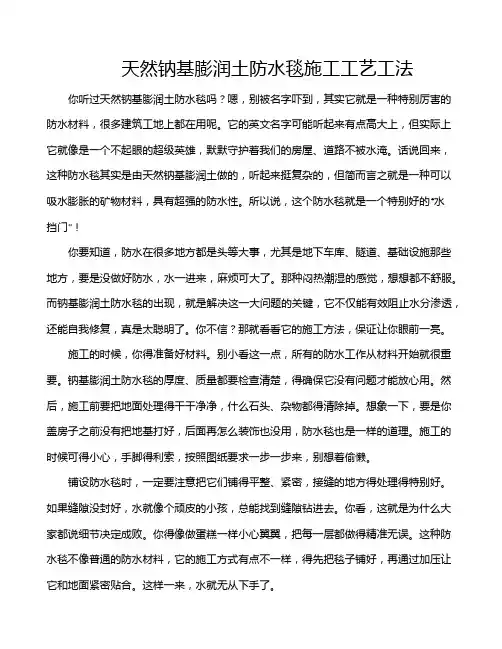 天然钠基膨润土防水毯施工工艺工法
