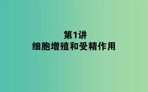 高考生物二轮复习 专题三 细胞的生命历程 第1讲 细胞增殖和受精作用课件