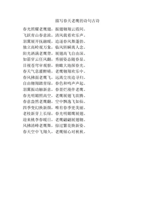 描写春天老鹰的诗句古诗