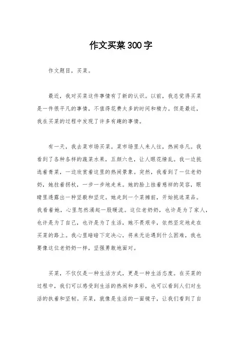 作文买菜300字