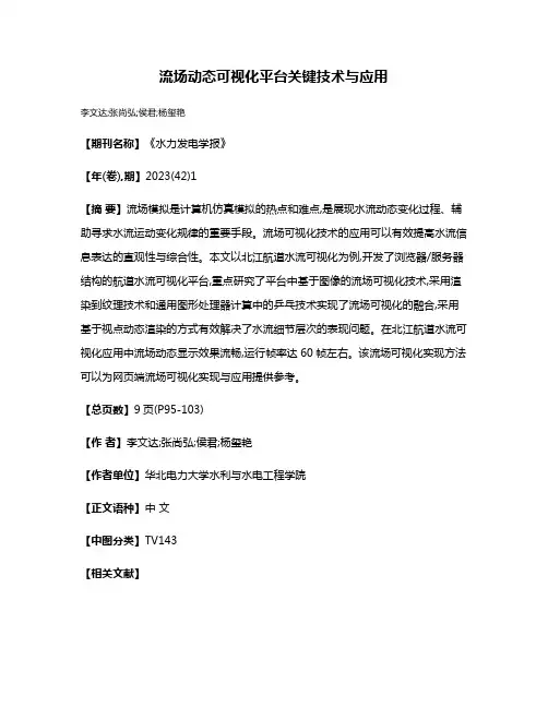 流场动态可视化平台关键技术与应用