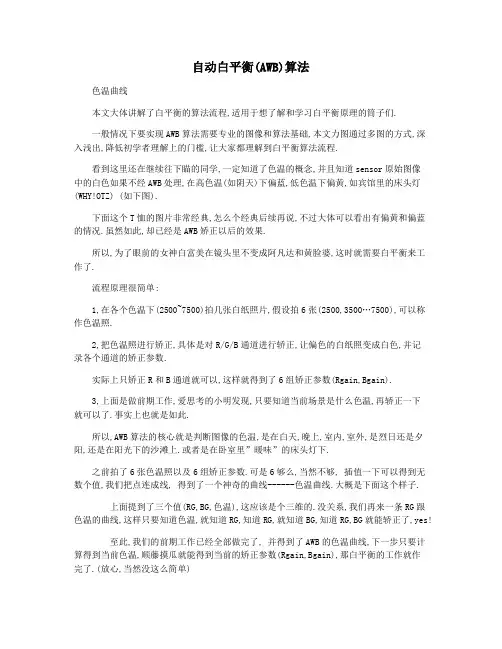 自动白平衡(AWB)算法