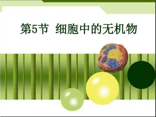 高中生物必修一第二章第五节 细胞中的无机物