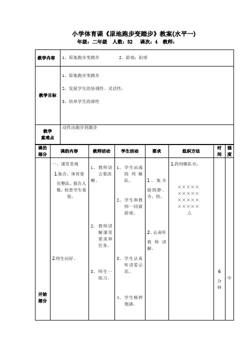 4原地跑步变踏步