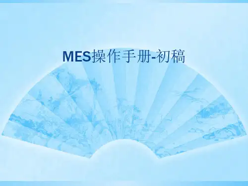 MES操作说明书