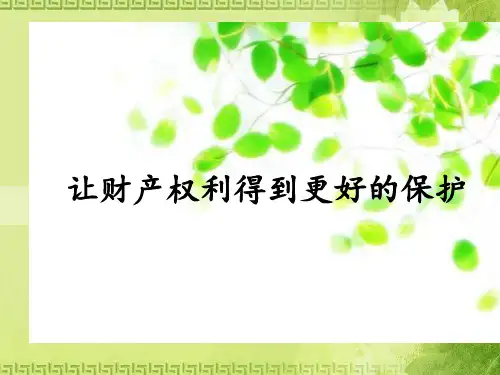 鲁人版九年级《道德与法治》上册课件：10.2 让财产权利得到更好的保护(共23张PPT)
