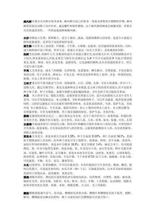 经济林树种——精选推荐
