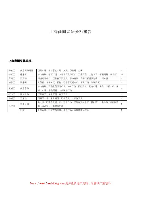 上海商圈调研分析报告
