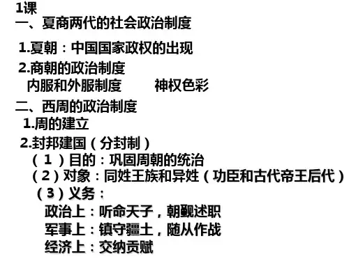 高一必修一 1-6课历史笔记