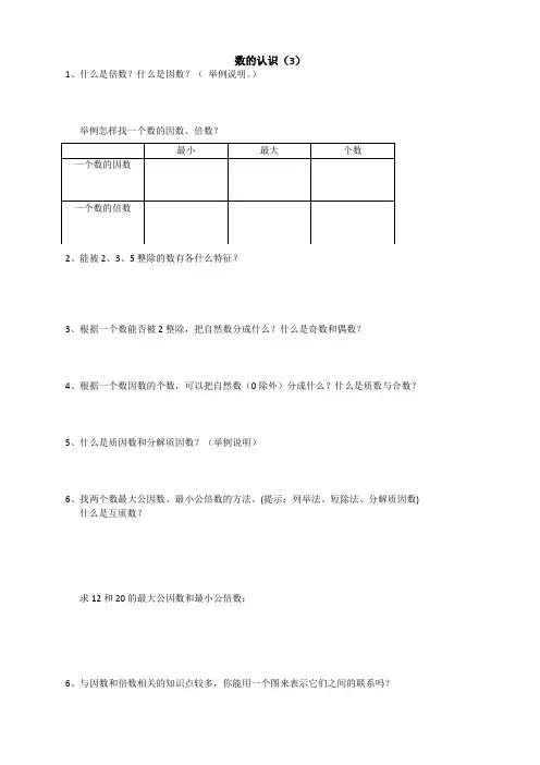 数学六年级下册《数的认识、数的运算》整理复习