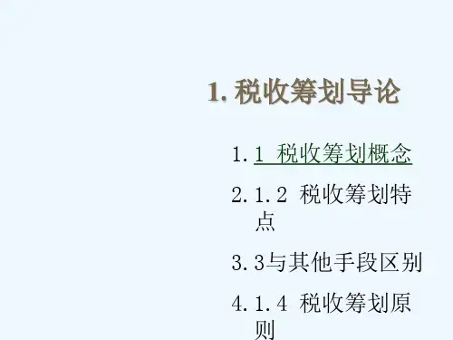 税收筹划导论(PPT 39页)
