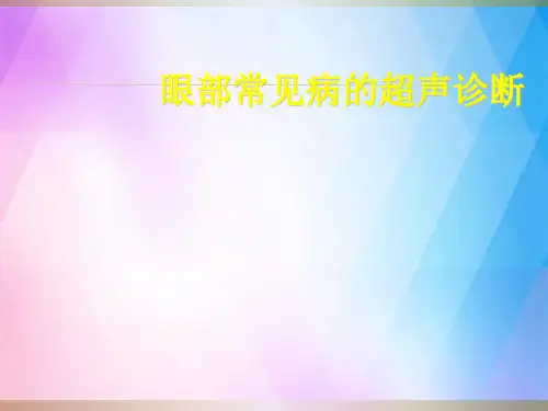 眼部常见病的超声诊断
