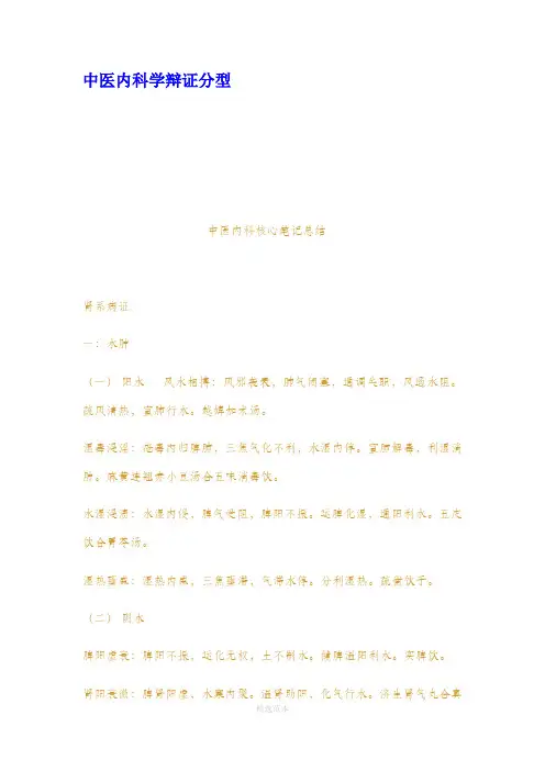 中医内科学辩证分型