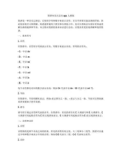 简谱知识点总结app人教版