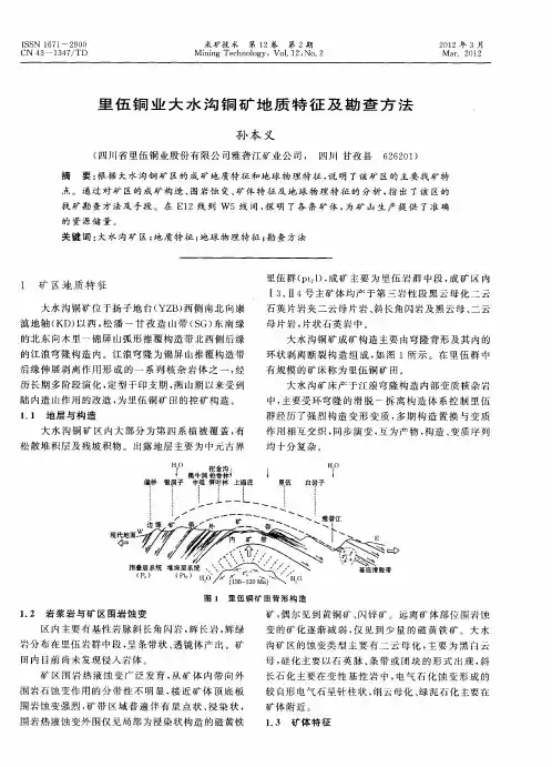 里伍铜业大水沟铜矿地质特征及勘查方法