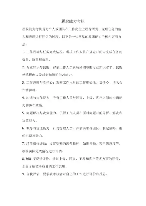 履职能力考核