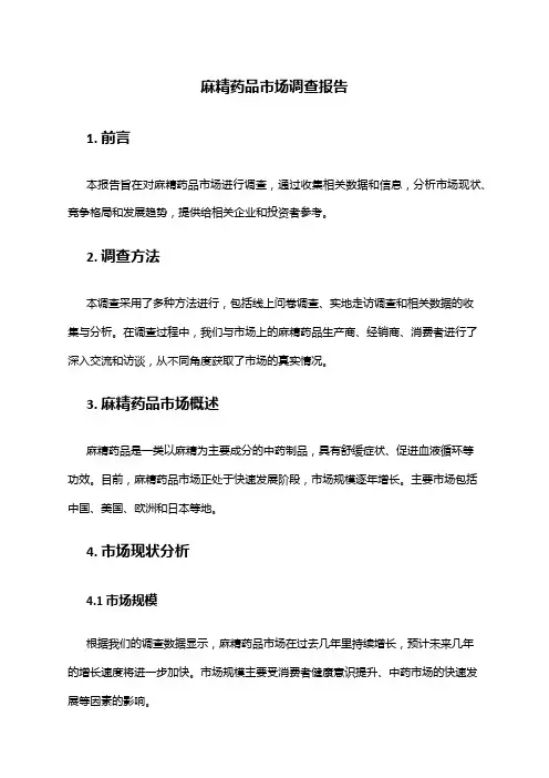 2024年麻精药品市场调查报告
