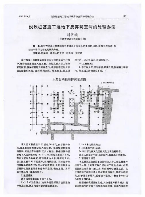 浅议桩基施工遇地下废弃防空洞的处理办法