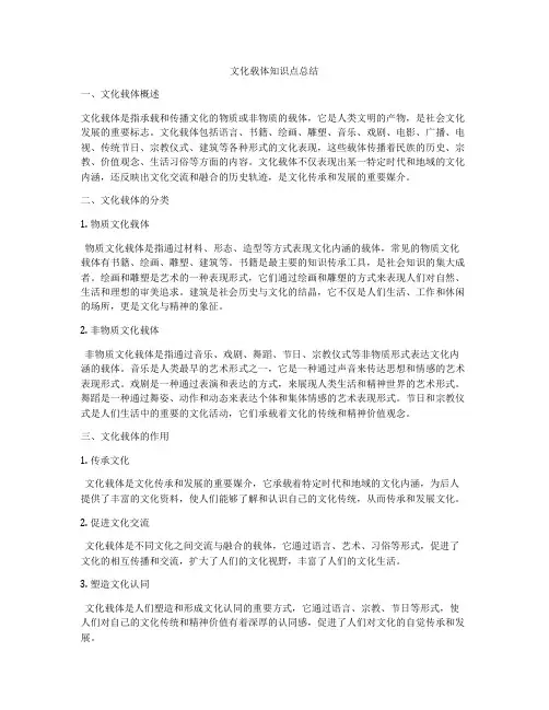 文化载体知识点总结